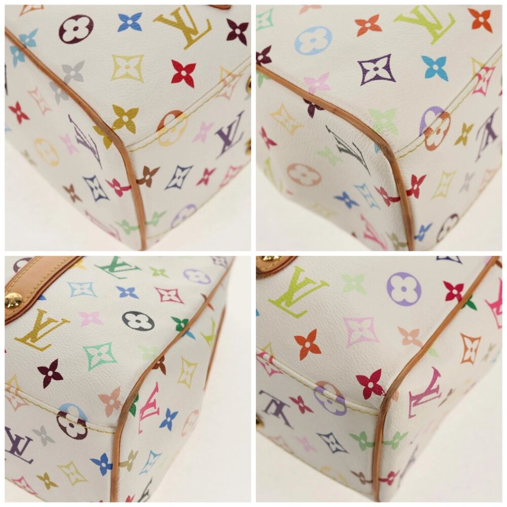 LOUIS VUITTON Monogram Multicolor Aurelia MM Tote Bag White M40094 Auth ka465V - Picture 15 of 16
